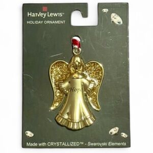 Harvey Lewis Gold Ornament Swarovski Crystal “HOPE” Holiday Decoration